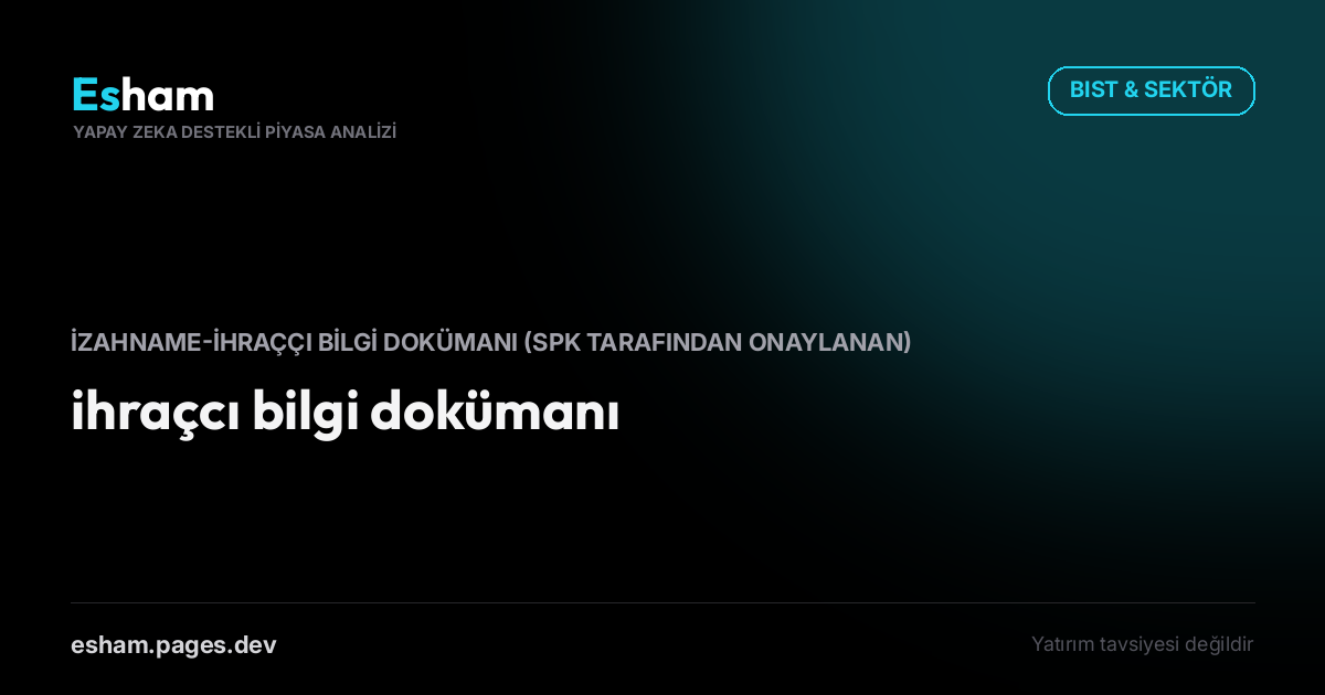ihraçcı bilgi dokümanı