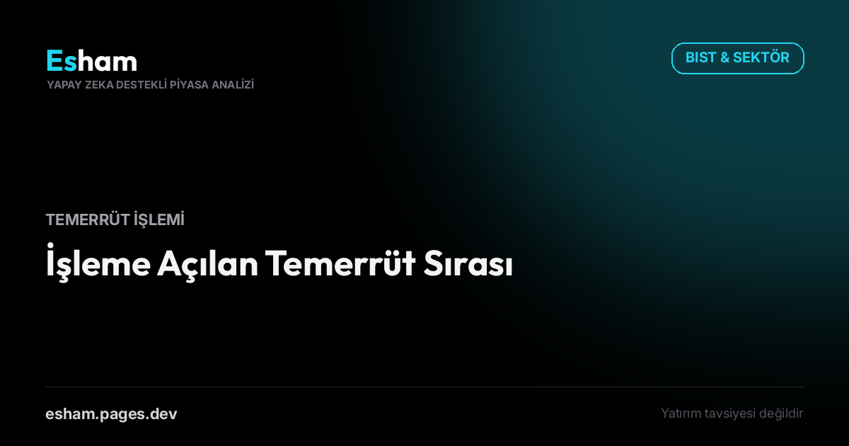 İşleme Açılan Temerrüt Sırası