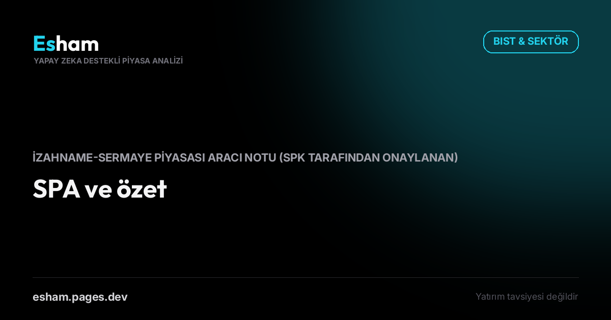SPA ve özet